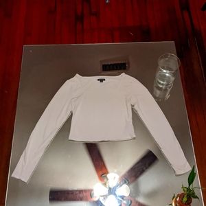 Wild Fable crop top long sleeve white